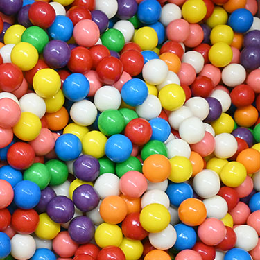 Assorted Gumballs 1 Pound Refill Fruit Flavor .62in Inch Diameter