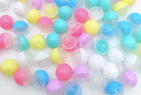 20mm Colorful Plastic Surprise Capsules – Empty Toy Vending Capsules for Gumball Machines, 50-Pack