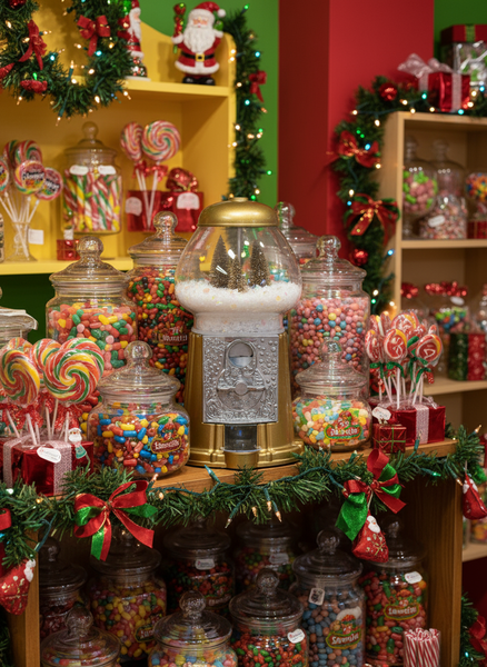 Gold Gumball Machine & Candy Dispenser – Classic Vintage Style