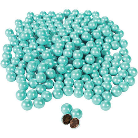 Shimmer Turquoise Sixlets Chocolate Candy 9 Inch